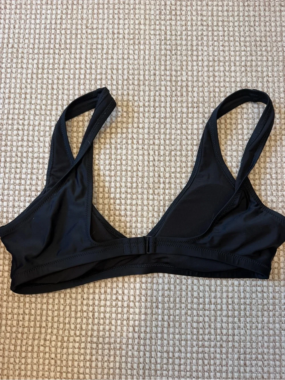 aerie Black Wide Strap V-Neck Bikini Top